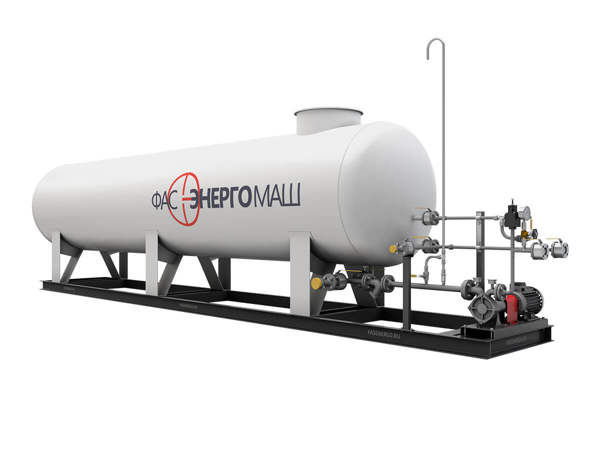 Modular Gas Filling, Dispensing and Pumping Station with a Pump of FD-150 Type and One Tank of 20 NS Type with a Rated Capacity of 20.0 m³