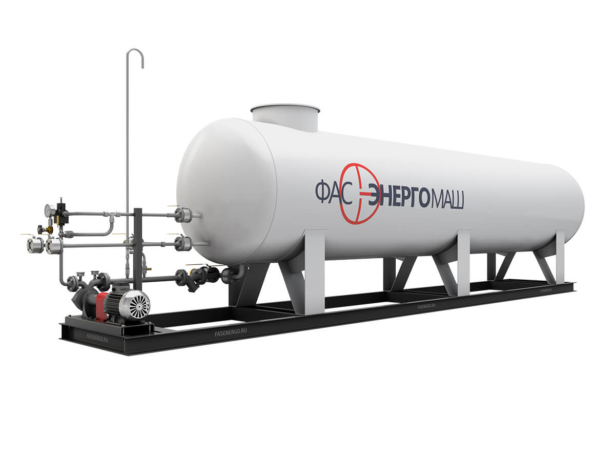 Modular Gas Filling, Dispensing and Pumping Station with a Pump of FD-150 Type and One Tank of 20 NS Type with a Rated Capacity of 20.0 m³