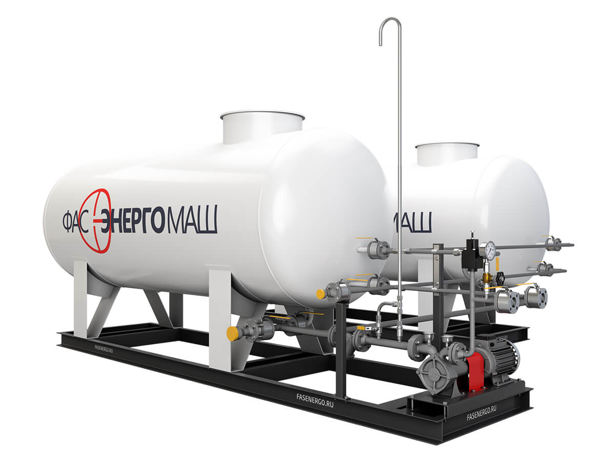 Modular Gas Filling, Dispensing and Pumping Station with a Pump of FD-150 Type and Two Tanks of 9.2 NS Type with a Rated Capacity of 9.2 m³