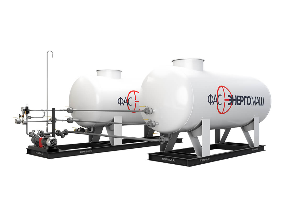 Modular Gas Filling, Dispensing and Pumping Station with a Pump of FD-150 Type and Two Tanks of 9.2 NS Type with a Rated Capacity of 9.2 m³