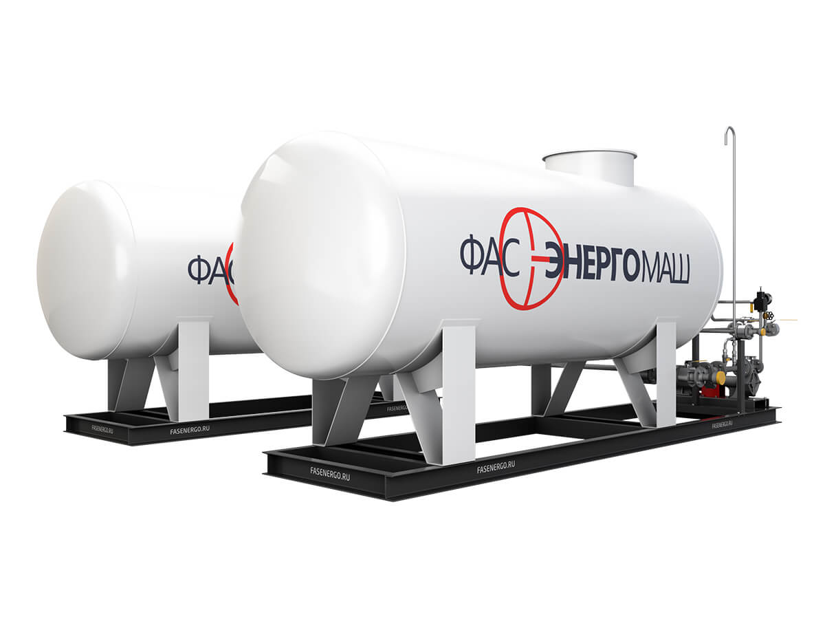 Modular Gas Filling, Dispensing and Pumping Station with a Pump of FD-150 Type and Two Tanks of 9.2 NS Type with a Rated Capacity of 9.2 m³