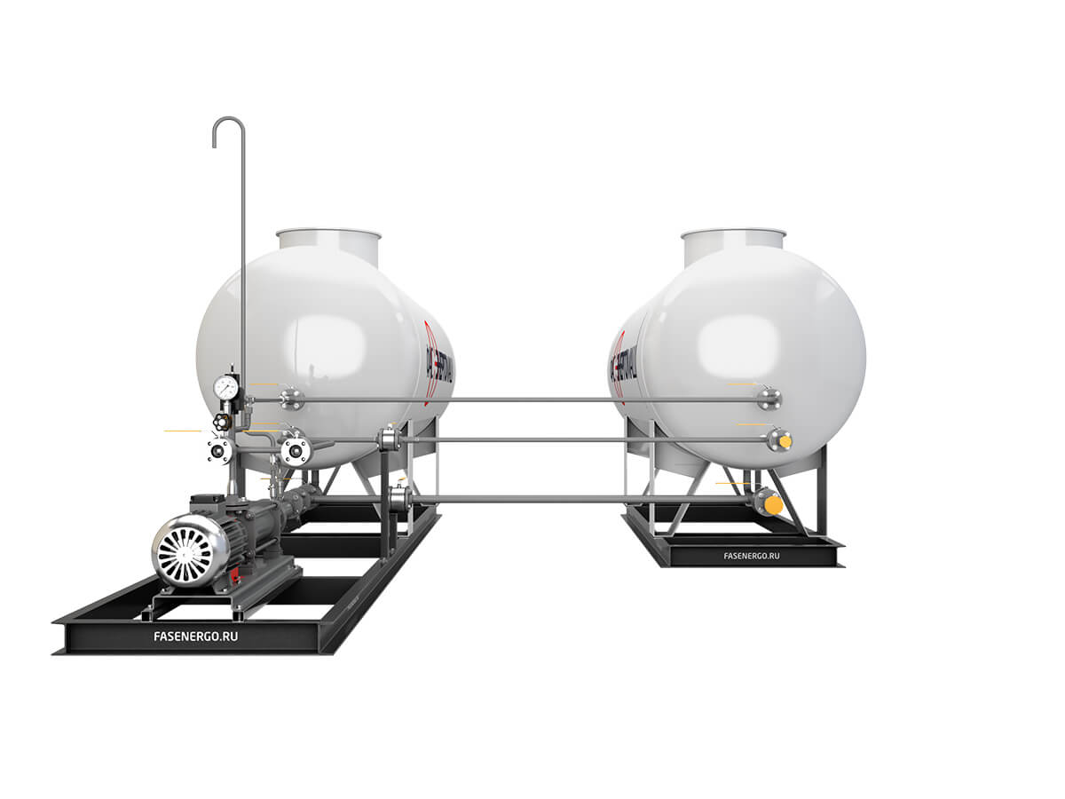 Modular Gas Filling, Dispensing and Pumping Station with a Pump of FAS NZ 36-8 Type and Two Tanks of 6.5 NS Type with a Rated Capacity of 6.5 m³
