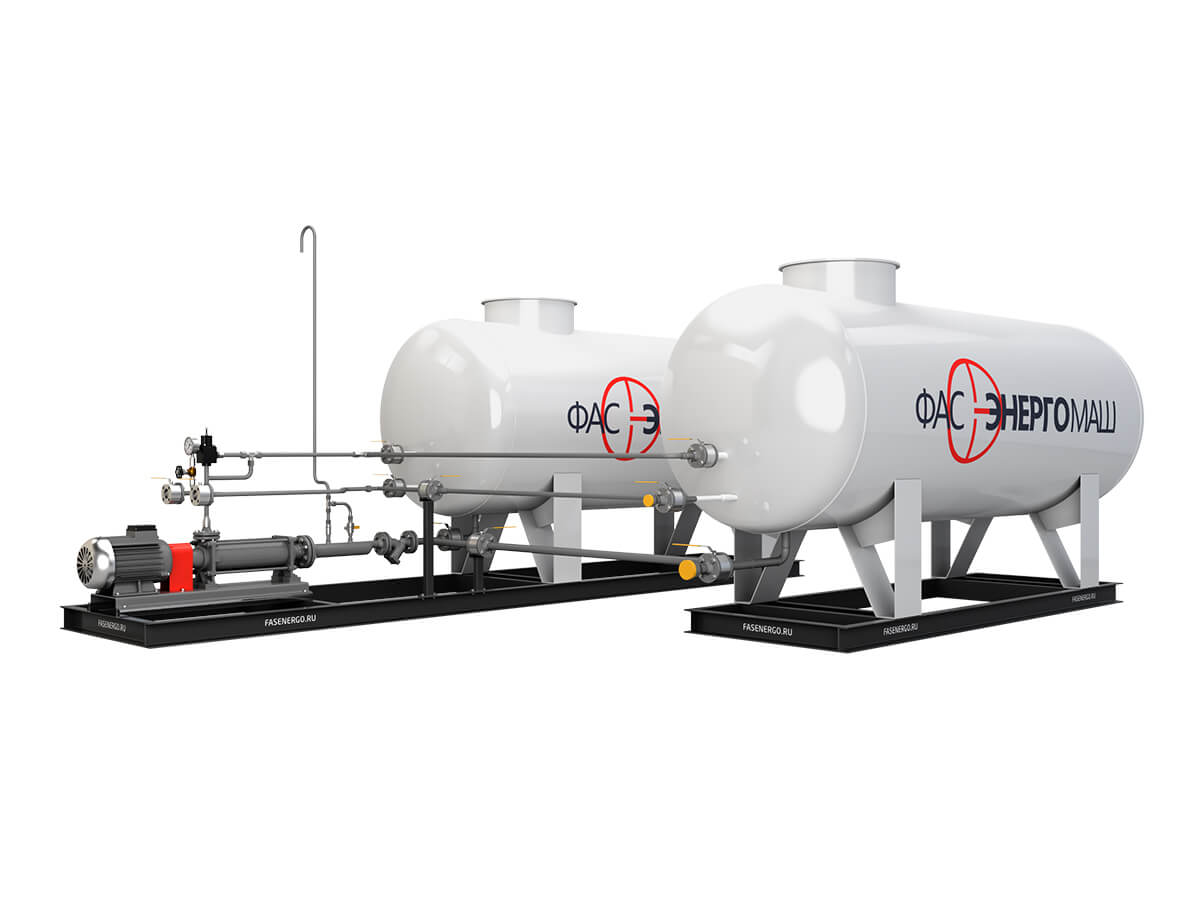 Modular Gas Filling, Dispensing and Pumping Station with a Pump of FAS NZ 36-8 Type and Two Tanks of 6.5 NS Type with a Rated Capacity of 6.5 m³