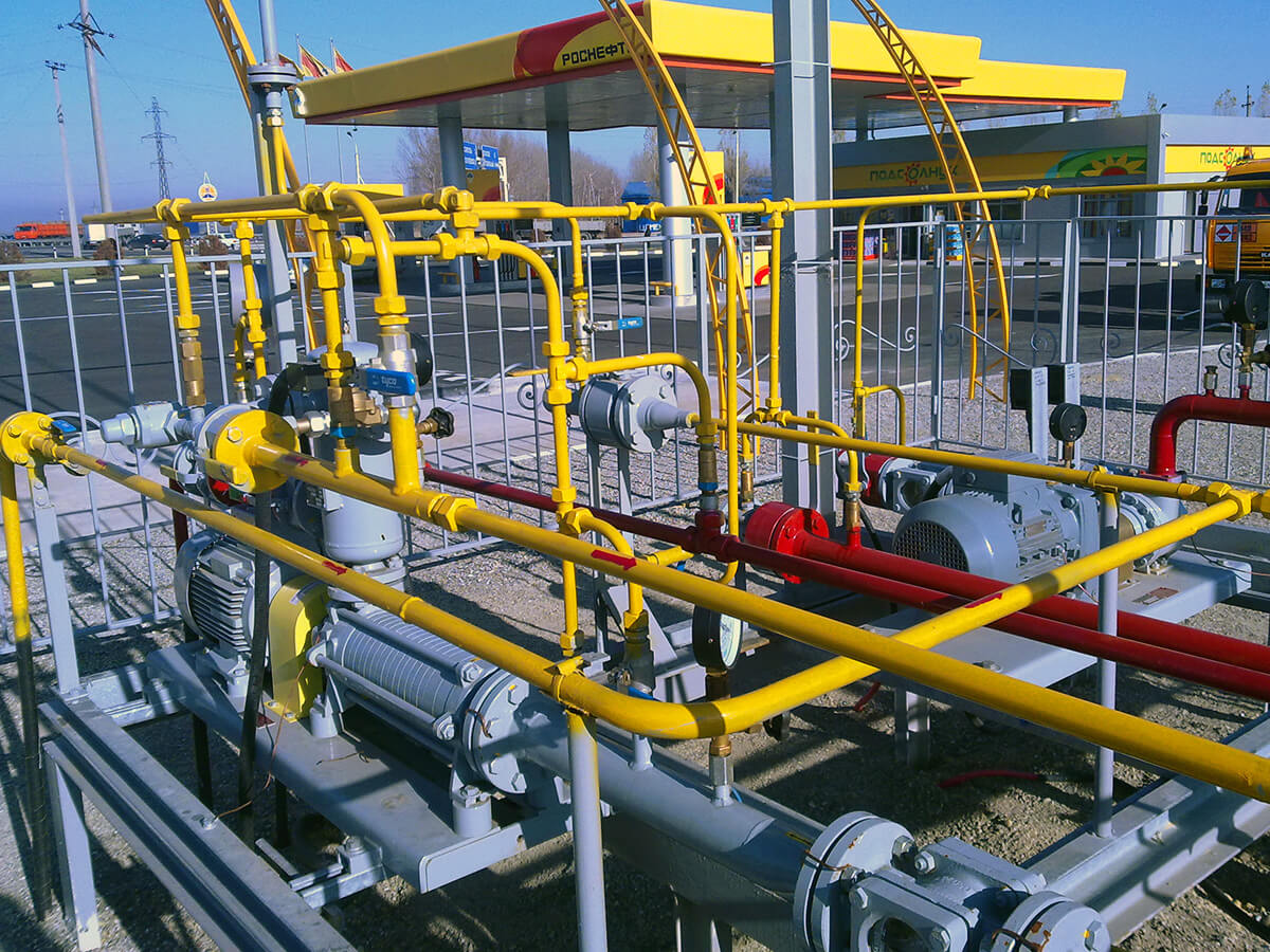 Modular Gas Filling, Dispensing and Pumping Stations with Underground Storage Tanks